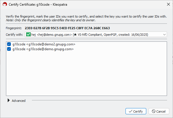 Dialog window with old and new user ID